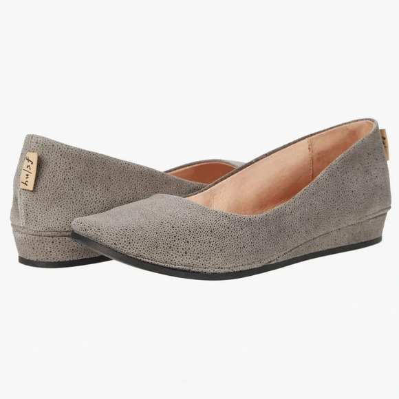 French Sole fs/ny Textured Suede Zeppa Taupe Stingray Slip On Wedges Neutral - Picture 1 of 11